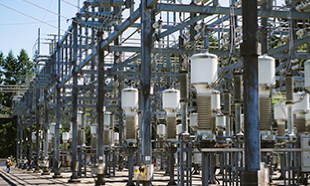 A electrical switchyard facility.