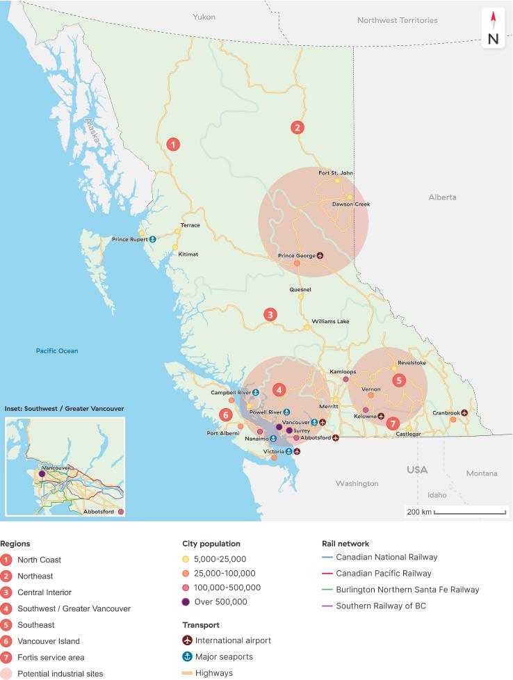 Map of potential industrial sites.