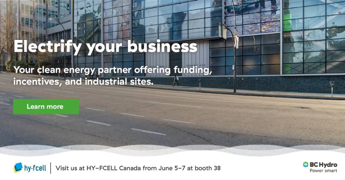 Electrify your business - Your clean energy partner offering funding, discounted rates, and industrial sites. Visit us at HY-FCELL Canada from June 5-7 at booth 38.