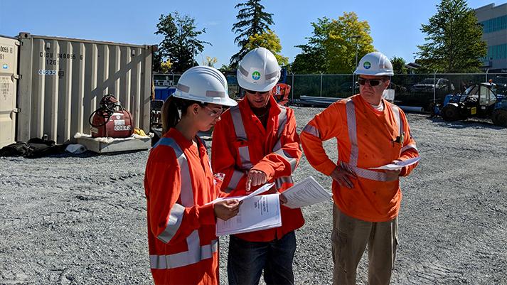 BC Hydro employees outside the BC Hydro Edmonds building.