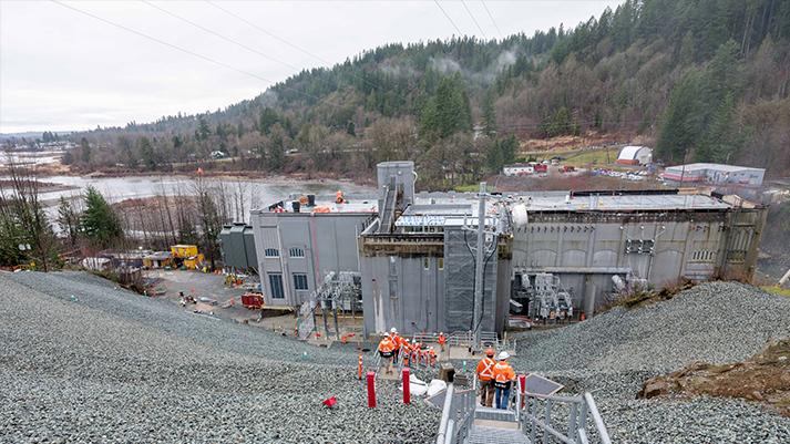 View looking down towards the office yard at Ruskin Dam.